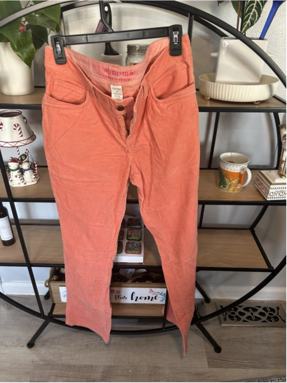 Sonoma Life+StyleWomens 10 Corduroy Pants Coral Straight Leg Modern Fit